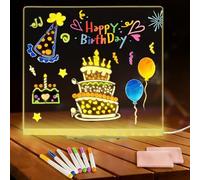 Lavagnetta in Acrilico con Luci LED, Lavagna Promemoria LED Con 7 Colori penna e supporto, Lavagna Magica per Bambini, Lavagna Luminosa per Disegnare, Lavag-na da disegno a LED, per Ristoranti, Bar