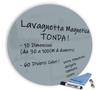 Lavagnetta Lavagna Magnetica Vetro Cancellabile Colorata Pennarelli Cenere