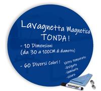 Lavagnetta Lavagna Magnetica Vetro Cancellabile Colorata Pennarelli Cobalto