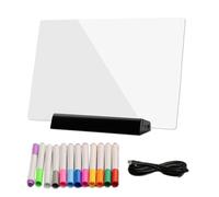 Lavagnetta LED - Lavagna da disegno a LED per bambini, cancellabile a secco, giocattolo portatile per pittura, display con luce notturna, lavagna artistica craetive | con 12 penne colorate per casa