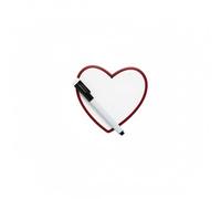 Lavagnetta Magnetica a Forma di Cuore con Pennarello, Bianca Rossa, Plastica PVC, 10,5x10,5 cm, Cancellabile a Secco