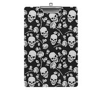 Lavagnetta per appunti con rose e teschi in bianco e nero, formato A4, divertente, estetica, per lavorare, studiare, lettera, standard, 12,5×8,5 in faesite per l'aula scolastica, i bambini scrivono