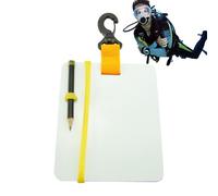 Lavagnetta per immersione - Robusta tavoletta subacquea, pratico portapenne con clip, superficie trasparente impermeabile | Snorkel Nuoto Sport acquatici Istruzioni per l'immersione Pratica Attr