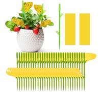 Lavagnette gialle, 60 pezzi e 30 bastoncini, trappole per insetti contro mosche, zanzare, moscerini, trappole per mosche ecologiche per interni ed esterni (piante, serre, cucina)