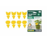 Lavagnette gialle contro zanzare e mosche della frutta - 12 trappole adesive per piante d'appartamento - inodore, senza spray - per interni ed esterni - giallo