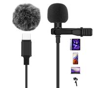 Lavaier Microfono per PC Smartphone con Clip e Un Parabrezza Incluso Adattatore