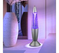 Lavalampe Glitzerleuchte Tavolo LED USB Batteria Cambio Colore Glitter Grigio