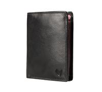 Lavalen Portafoglio Uomo Pelle Vera - Portamonete Uomo Elegante con Blocco RFID - Porta Carte di Credito Grande Verticale - Wallet for Men - Portafoglio Slim con Portamonete - Idee Regalo Papá, Nero B