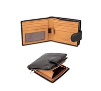 Lavalen Portafoglio Uomo Pelle Vera - Portamonete Uomo Elegante con Blocco RFID - Porta Carte di Credito Grande - Wallet for Men - Portafoglio Slim con Portamonete - Idee Regalo Papá.