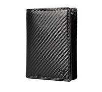 Lavalen Portafoglio Uomo Pelle Vera - Portamonete Uomo Elegante con Blocco RFID - Porta Carte di Credito Grande Verticale - Wallet for Men - Portafoglio Slim con Portamonete - Idee Regalo Papá, Nero C