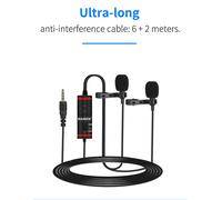 Lavalier Doppio Microfono Smartphone KM-D1Pro Mamen Vlogging Video