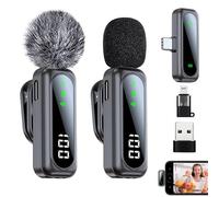 Lavalier microfono cellulare mini microfono per iPhone, microfono wireless Lavalier microfono per cellulare/iPhone/computer con USB-C e Lightning, microfono a spina per streaming live vlogging