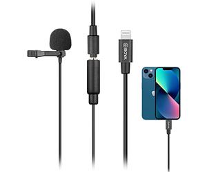 Lavalier - Microfono Lightning per iOS iPhone 11 Vlog, 6 m, con risvolto BOYA by-M2, microfono universale con adattatore Lightning per iPhone 11, 10 X 8, 7 Mac, YouTube Video Facebook Live
