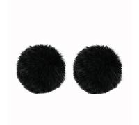 Lavalier - Set di 2 manicotti antivento per microfono con risvolto da 0,5 cm, colore: Nero