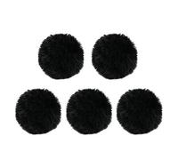 Lavalier - Set di 5 manicotti antivento per microfono con risvolto da 0,2/0,4 pollici, parabrezza peloso, antivento (1,0 cm, nero)