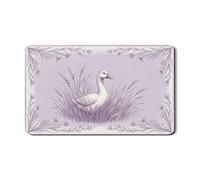 Lavanda anatra scolapiatti per bancone della cucina, tappetino scolapiatti in gomma assorbente floreale, tappetino scolapiatti primaverile rustico in pelle PU per bar 30,5 x 50,8 cm