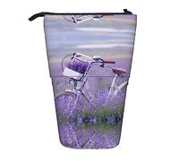 Lavanda Field Retro Bike Agricoltura Astuccio telescopico Portapenne Telescopico Astuccio Borsa Cancelleria, per ufficio scolastico, Natale2, Taglia unica, Organizer per borse