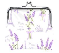 Lavanda Fields Viola Personalizzato Donne Portamonete & Sacchetti Fibbia Bacio Blocco Cambiare Titolare Della Carta Pouch, Lavender Fields Viola, classico