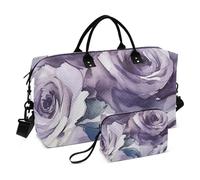 Lavanda Guazzo Rosa Decorativo Oversize Viaggio Duffel Bag Gym Bag con Cinghia Regolabile per Trekking Multifunzionale bolsas de para Mujer en Avion