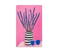 Lavanda in vaso a righe blu occhiali da sole singolo Toggle Blank Wall Plate Light Switch Cover decorativo 1 banda per cucina camera bagno Dimensioni 11,4 x 7 cm