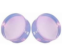 Lavanda Opalite Glass Ear Plug calibri soscene, 22mm-7/8 inch, Opalite verde menta, Nessuna pietra preziosa