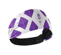 Lavanda Scacchi Rombo Antiscivolo Donne Fasce Moda Elastico Sudato Fasce per Tennis Atletica Sport Uso quotidiano Palestra