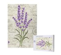 Lavanda su cartolina d'epoca,Puzzle in legno da 1000 pezzi per adulti e adolescenti