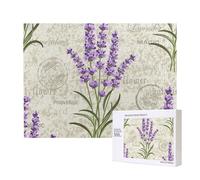 Lavanda su cartolina d'epoca,Puzzle in legno da 500 pezzi, gioco di famiglia, puzzle per adulti e adolescenti, decorazioni per la casa