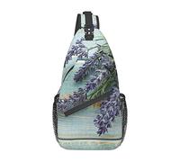 Lavanda su legno Lavanda su legno Borsa a tracolla, zaino a tracolla Pettorale Causale Zaino a tracolla per donna Uomo Escursionismo Viaggio