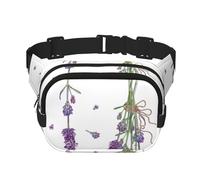 Lavanda su Provenza colorata d'epoca, Marsupio quadrato a doppio strato, borsa da viaggio, marsupio casual