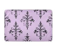 Lavanda Tradictional Nero Floreale Extra Large Riutilizzabile Tappetino Morbido Assorbente Pet Vasino Tappetino Antiscivolo Biancheria da Letto per Bambini Adulti Animali Domestici, 132,1 cm L x 86,4