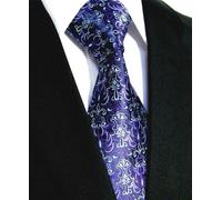 Lavanda Viola Cravatta Matrimonio Lilla Navy Argento Uomo Blu Floreale Seta UK