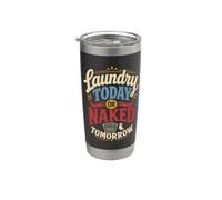 Lavanderia Oggi O Nudo Domani Vintage Distressed Bicchiere termico in acciaio inox doppia parete