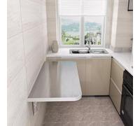 Lavanderia pieghevole, banco da lavoro da cucina a parete, in acciaio inox resistente, tavolo pieghevole con ripiano, design salvaspazio (dimensioni: 90 x 40 cm)