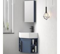 Lavandini Ad Angolo Per Bagno, Lavabo Ad Angolo Su Piedistallo, Mobile Da Bagno Con Rubinetto E Scarico, Set Di Mobili A Parete Per Piccoli Spazi, Per Piccoli Spazi, Mobiletto Sospeso A Parete ( Color