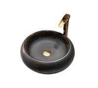 Lavandini da appoggio Moderno e semplice lavabo rotondo sopra il piano del bagno, in ceramica artistica da balcone
