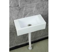Lavandino a Muro in Resina, Lavabo a Parete, Pilozzo Lavatoio da Parete 40x20x11cm Resistente Agli Acidi di Uso Comune, Resistente all'umidità, Kit di scarico incluso, Interno e Esterno