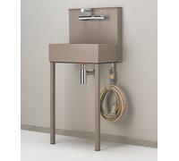 Lavandino a Parete da Giardino con Miscelatore e Doppio Rubinetto Belfer 42/PRLM Tortora