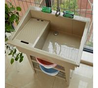 Lavandino autoportante con rubinetto e lavabi rimovibile, ideale per lavanderia, cantina, garage, giardino e negozio