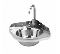 Lavandino Bagno Piccolo Salvaspazio,Lavello ad angolo Acciaio Inox,Lavello a vasca singola Montaggio a Parete Lavabo Triangolare per Roulotte,Lavandino da cucina