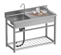 Lavandino commerciale del ristorante, lavello della cucina del ristorante dell'acciaio inossidabile, singolo lavandino di catering della ciotola, lavello del garage