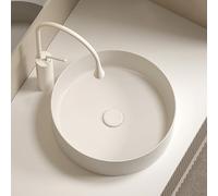 Lavandino Da Appoggio For Bagno Con Rubinetto, Piccolo Lavabo In Ceramica Da Appoggio, Lavabo Da Appoggio For Guardaroba, Lavandino Consolle For Balcone(Cream A,40x40x12cm)