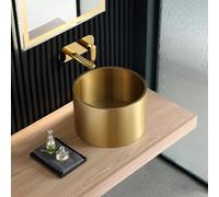 Lavandino Da Appoggio For Bagno, In Acciaio Inox, Facile Da Pulire, Robusto E Durevole, Sopra Il Piano, For Hotel, Ville, Balconi E Giardini.