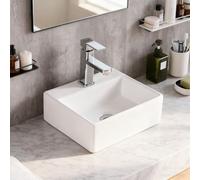 Lavandino Da Appoggio For Piccolo Bagno, Lavabo In Ceramica Da Appoggio, Lavandini Rettangolari Compatti Lavabo Angolare Da Garage For Appartamento, Balcone, Guardaroba