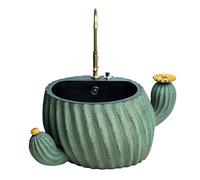 Lavandino da Appoggio in Resina con Pulsante di Scarico, Lavabo Artistico per Balcone, Lavanderia, Cortile, Stazione di Pulizia Esterna(Medium)