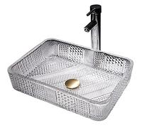 Lavandino da bagno a forma di diamante, in cristallo di vetro, per ristrutturare il bagno