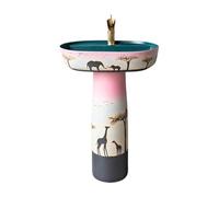 Lavandino da bagno colorato di lusso, lavabo da pavimento in ceramica retrò, lavabo da bagno combinato, lavabo a colonna in due pezzi con foro per rubinetto singolo, taglia B