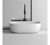 Lavandino da bagno, lavabo da appoggio in ceramica, facile da installare e pulire, resistente ai graffi, lavabo da appoggio ovale, piccolo lavabo per balcone, appartamento (bianco)