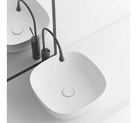 Lavandino da bagno, lavabo da appoggio in ceramica, facile da installare, lavabo ovale, decorazione per il bagno, lavabo artistico per piccoli appartamenti, casa, balcone (bianco 42x42x15,5