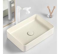 Lavandino da bagno, lavabo da appoggio in ceramica, facile da installare, lavabo rettangolare, decorazione per il bagno, lavabo artistico per piccoli appartamenti, casa, balcone